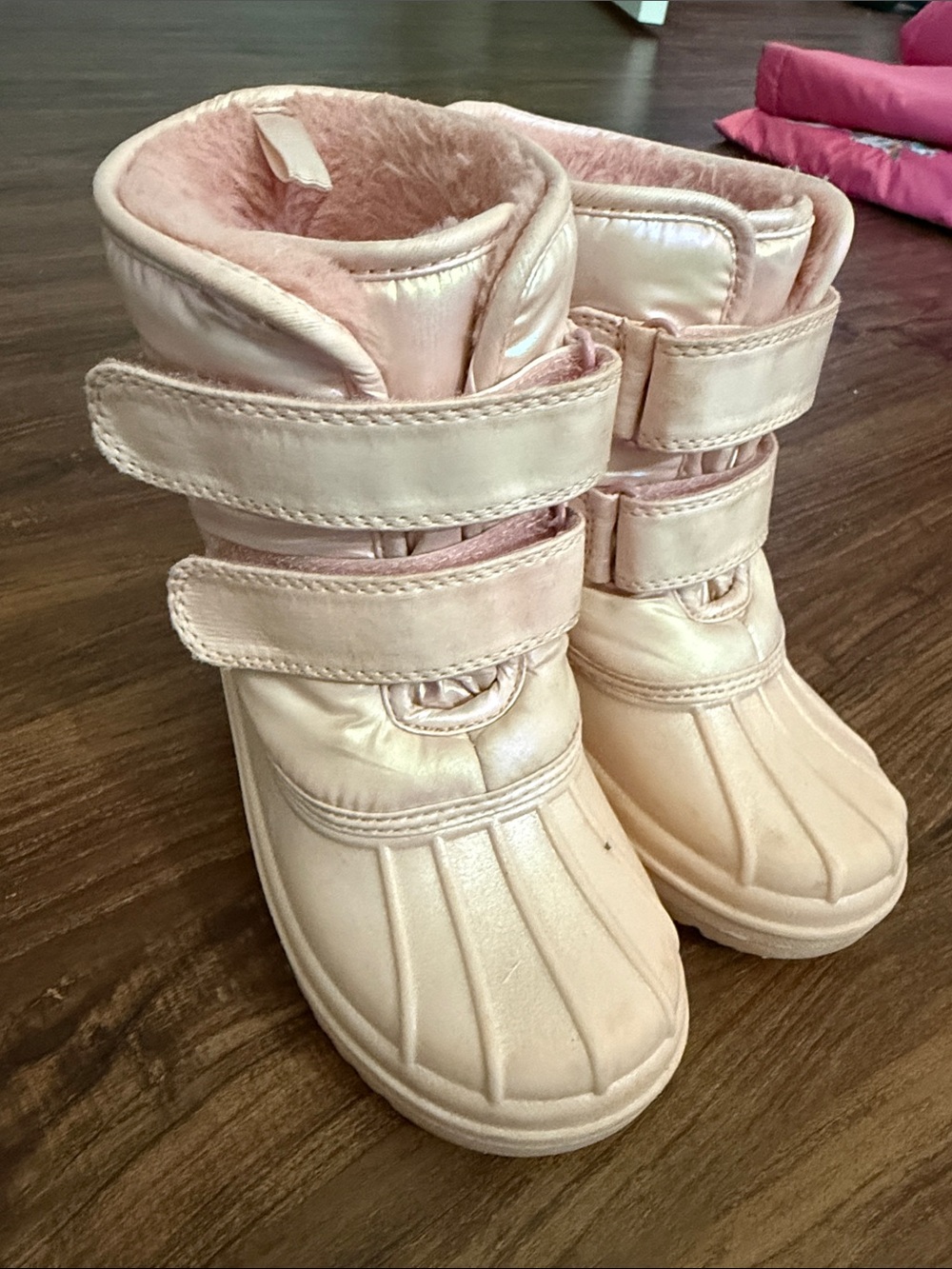 The Children's Place Pink Shimmer Faux-Fur Lined Kids Boots